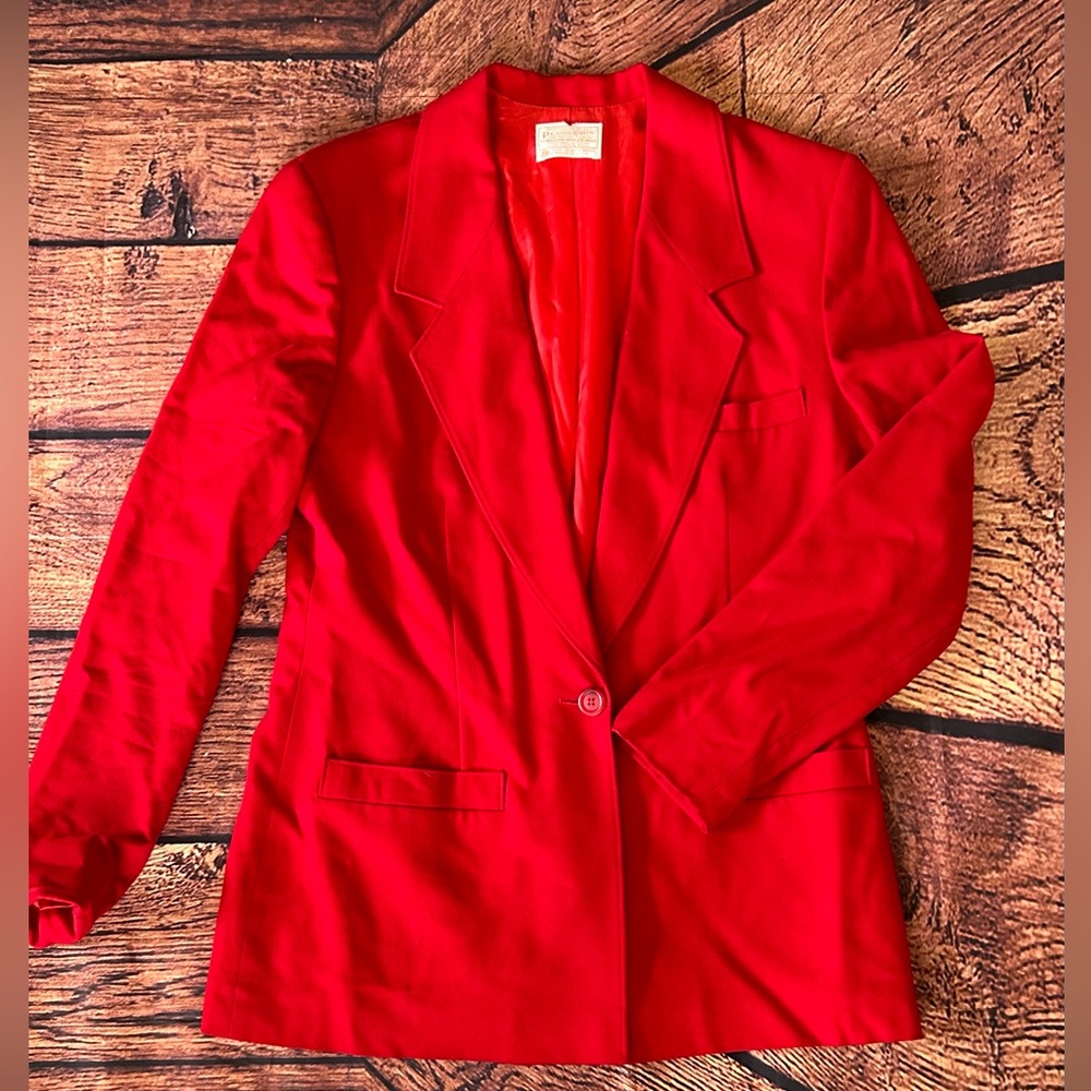 VTG‎ Pendleton Size 12 Women's Blazer Red 100% Wool Pockets Career Jacket
